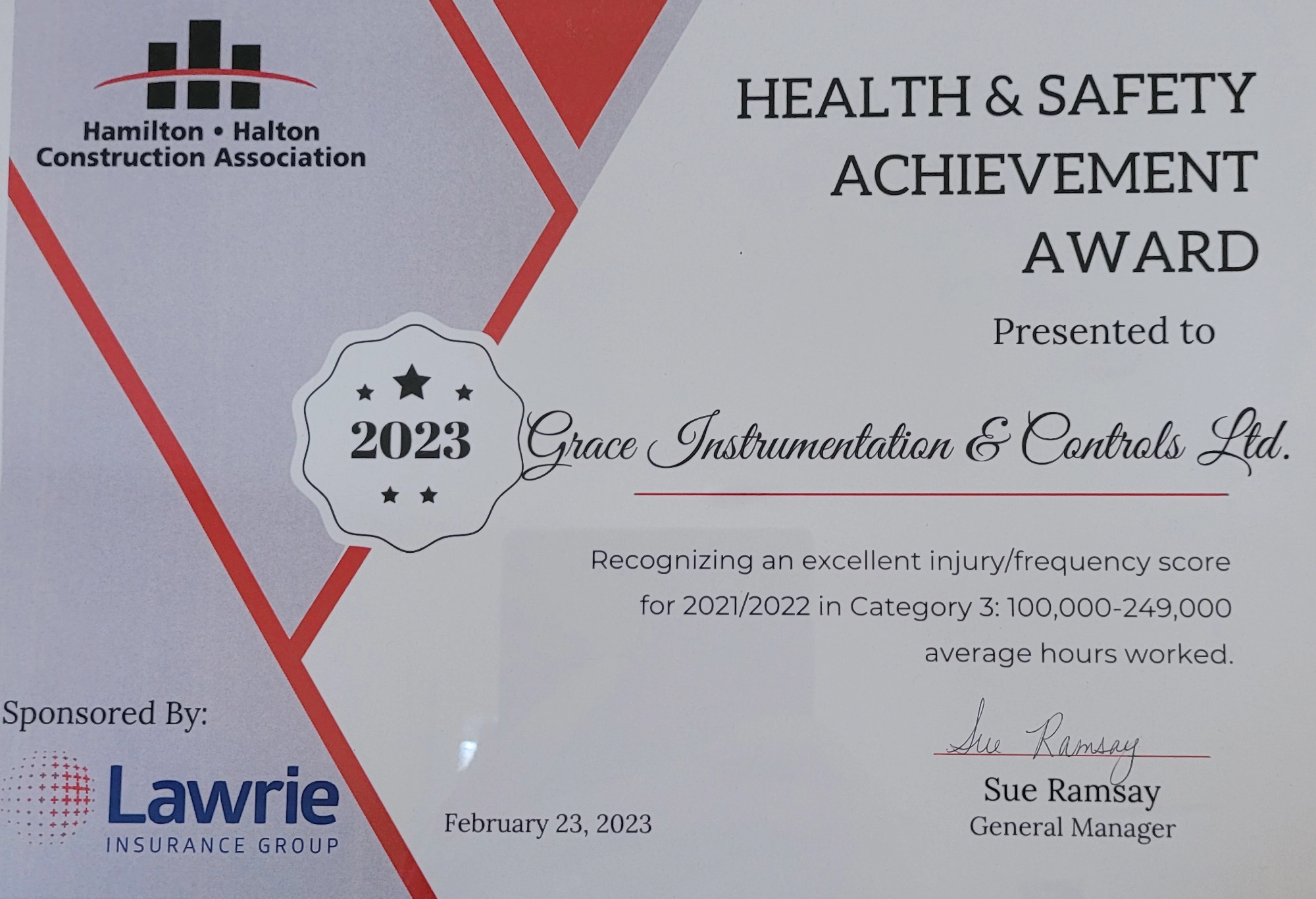 Health and Safety Award
